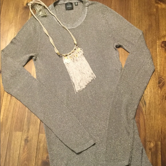 Saks Fifth Avenue “Black”. Metallic sweater, M. - Picture 1 of 7